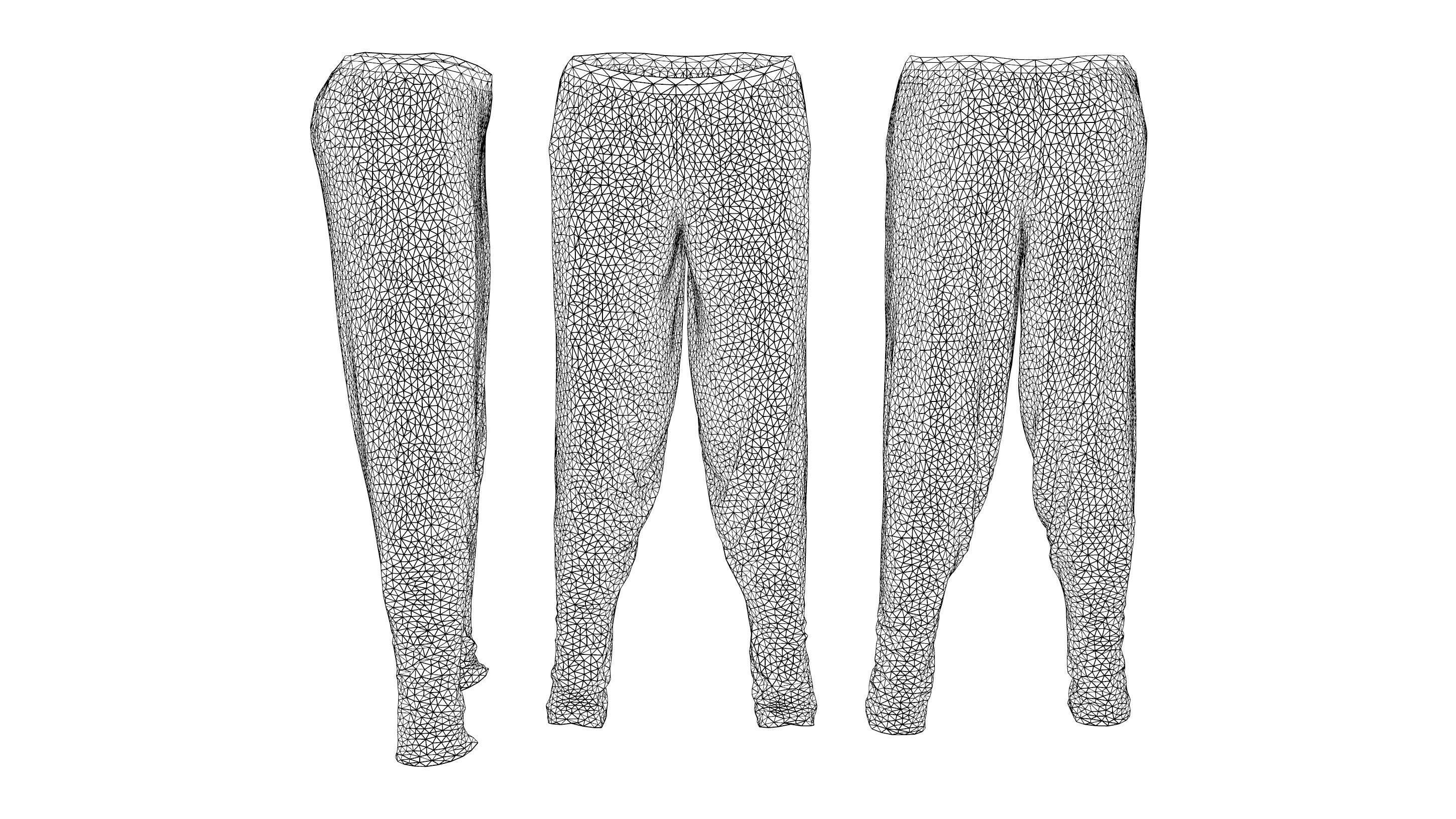 Ladies Harem Pants V2 Low-poly 3D model_7