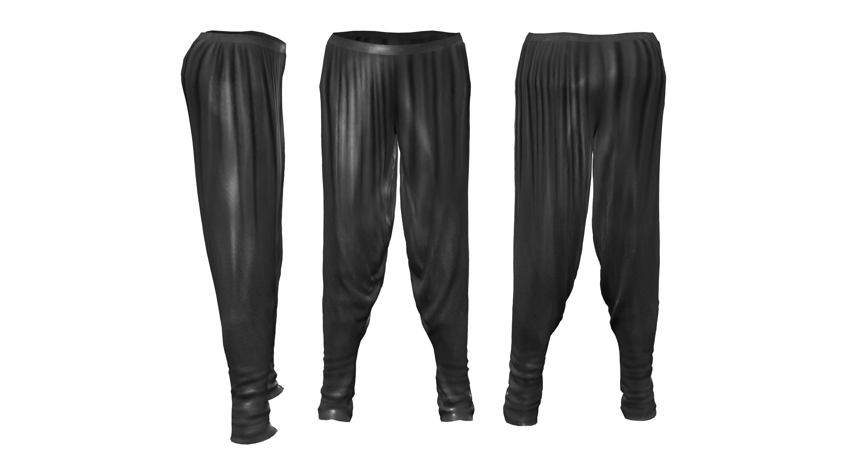 Ladies Harem Pants V2 Low-poly 3D model_3