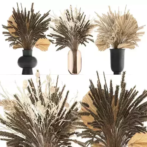 Bouquet of dried flowers in a vase 172