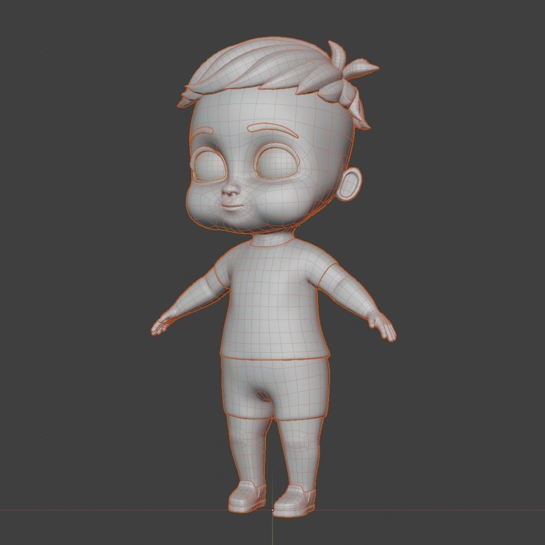 Baby 3d model cartoon boy Low-poly 3D model_13