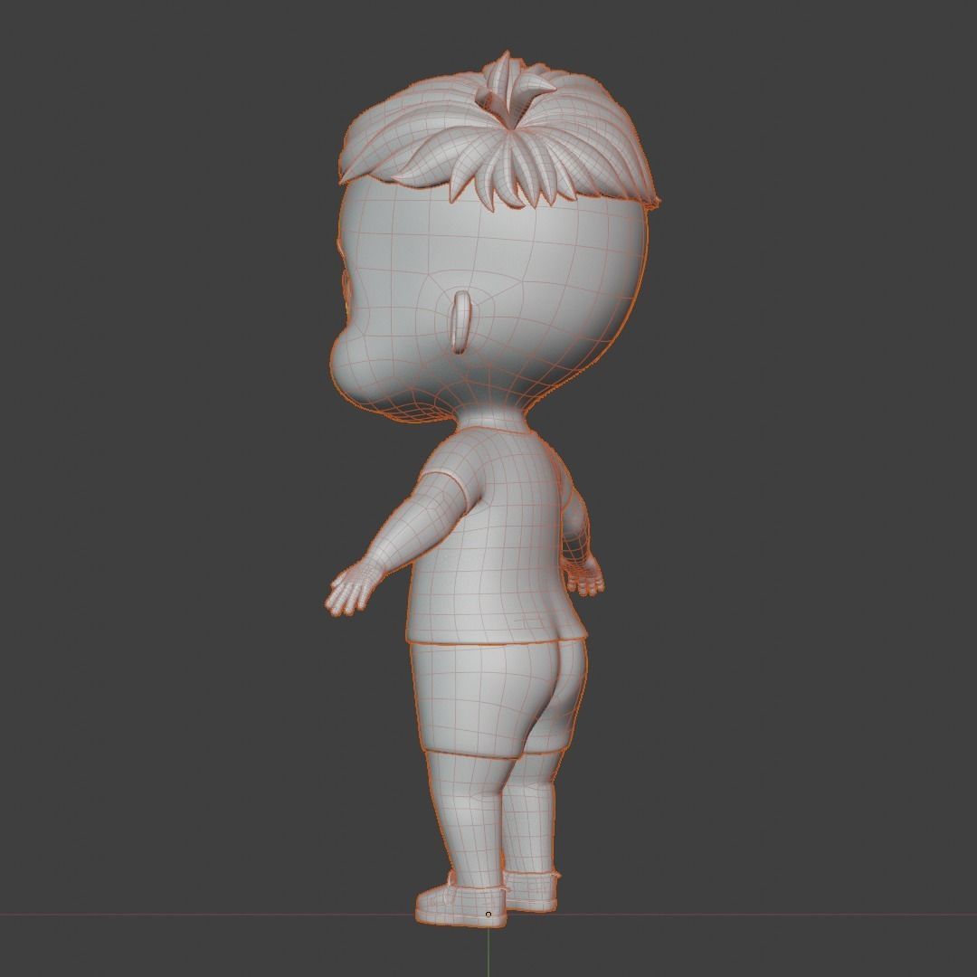 Baby 3d model cartoon boy Low-poly 3D model_16