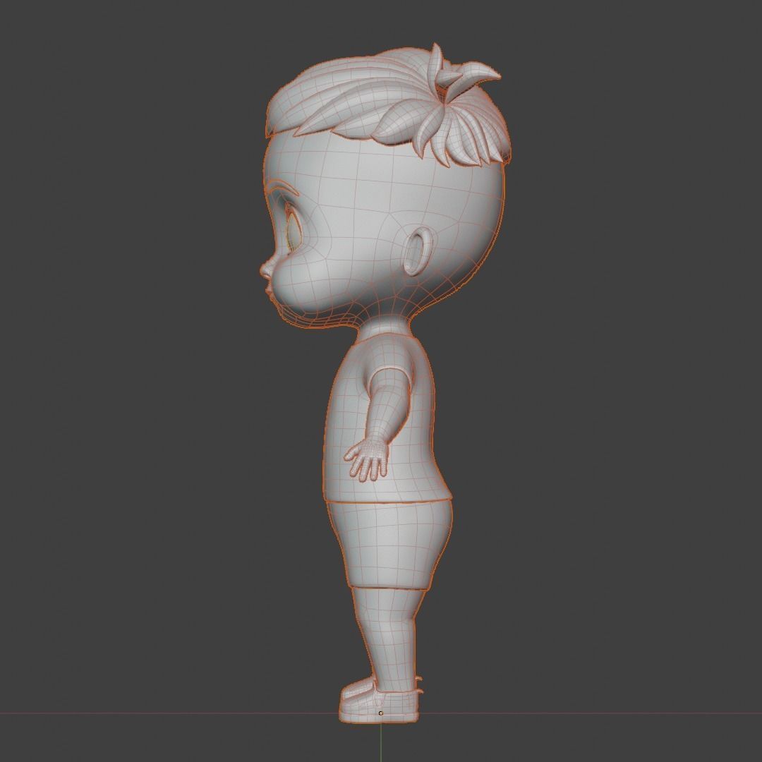 Baby 3d model cartoon boy Low-poly 3D model_15