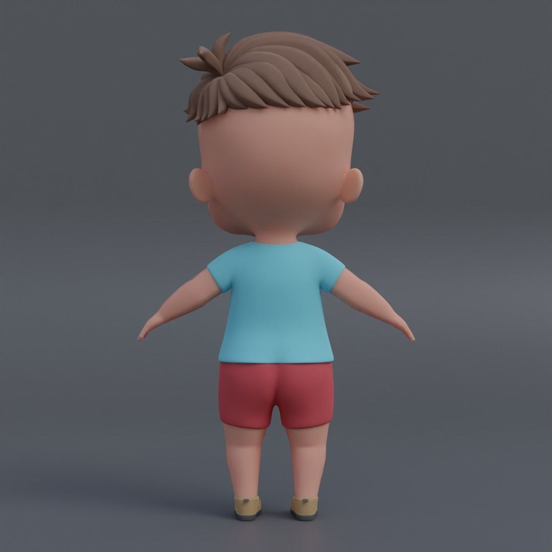 Baby 3d model cartoon boy Low-poly 3D model_6