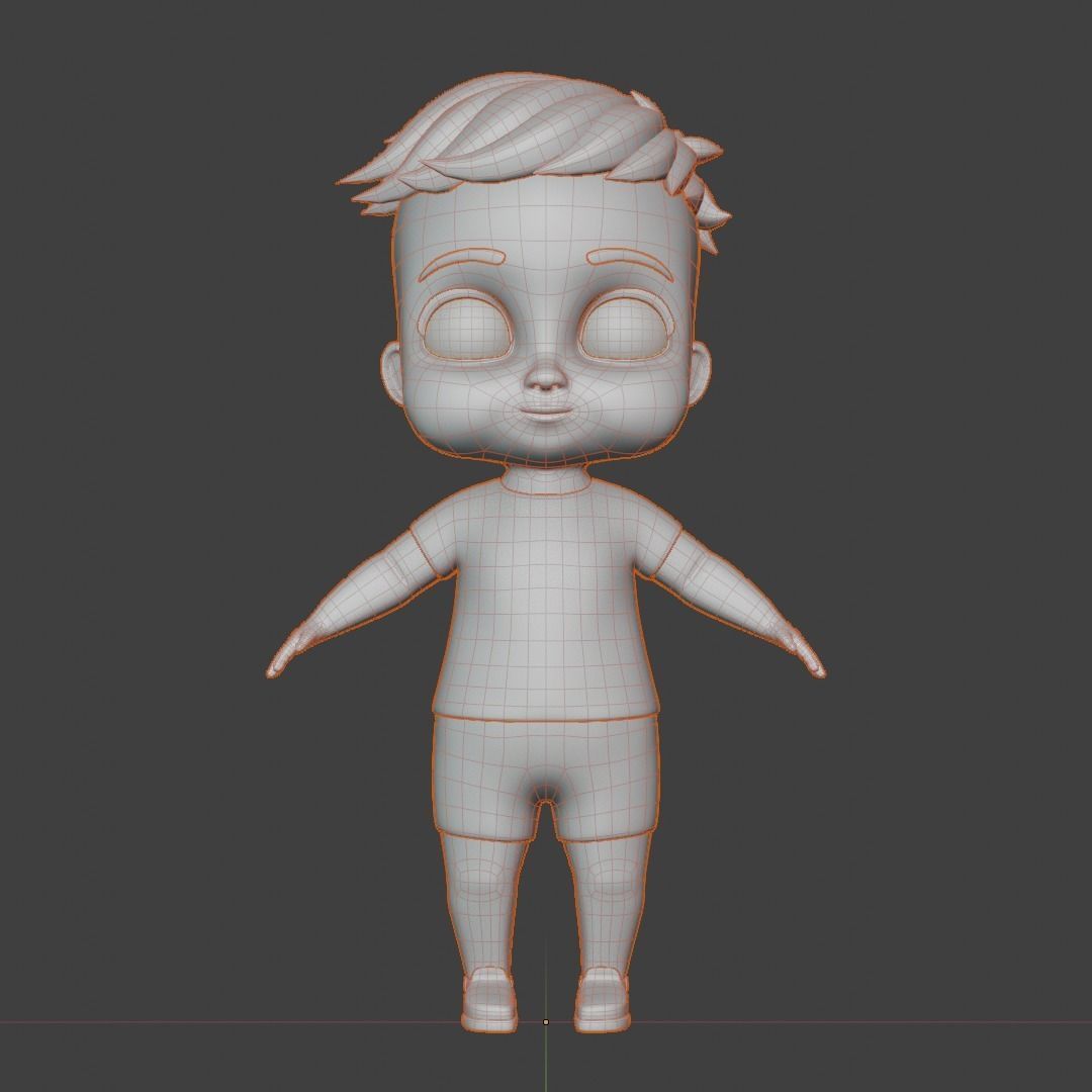 Baby 3d model cartoon boy Low-poly 3D model_12