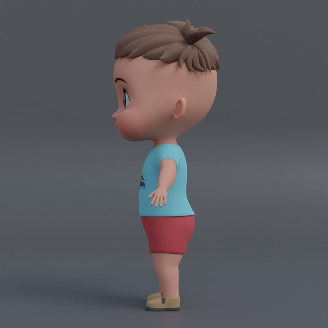 Baby 3d model cartoon boy Low-poly 3D model_3