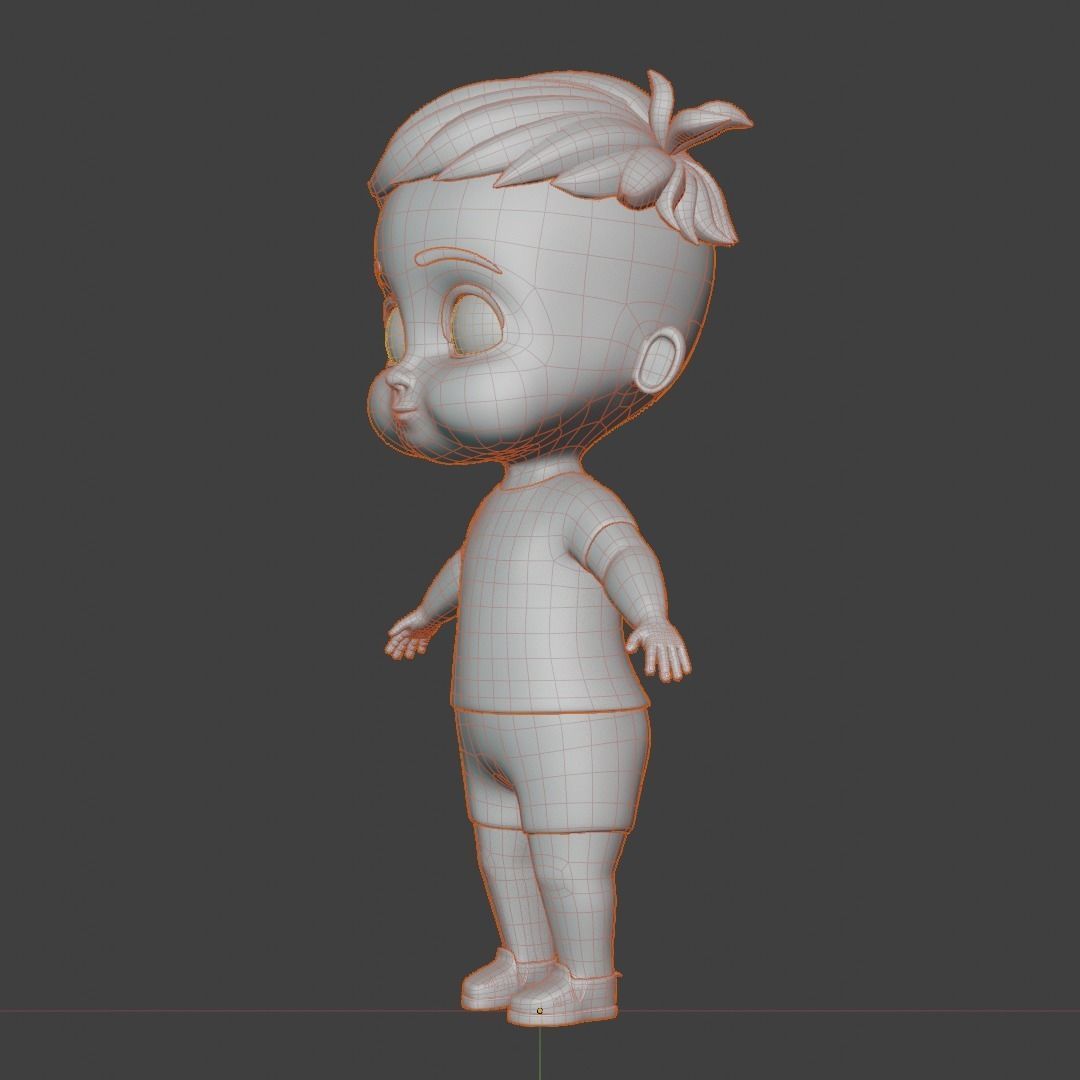 Baby 3d model cartoon boy Low-poly 3D model_14