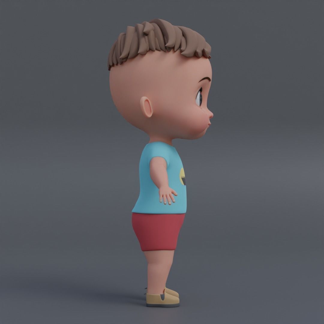 Baby 3d model cartoon boy Low-poly 3D model_9