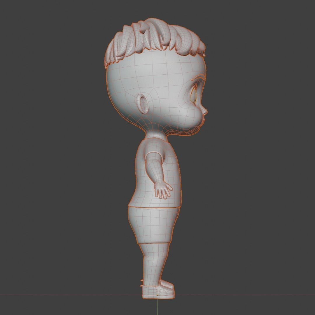 Baby 3d model cartoon boy Low-poly 3D model_21