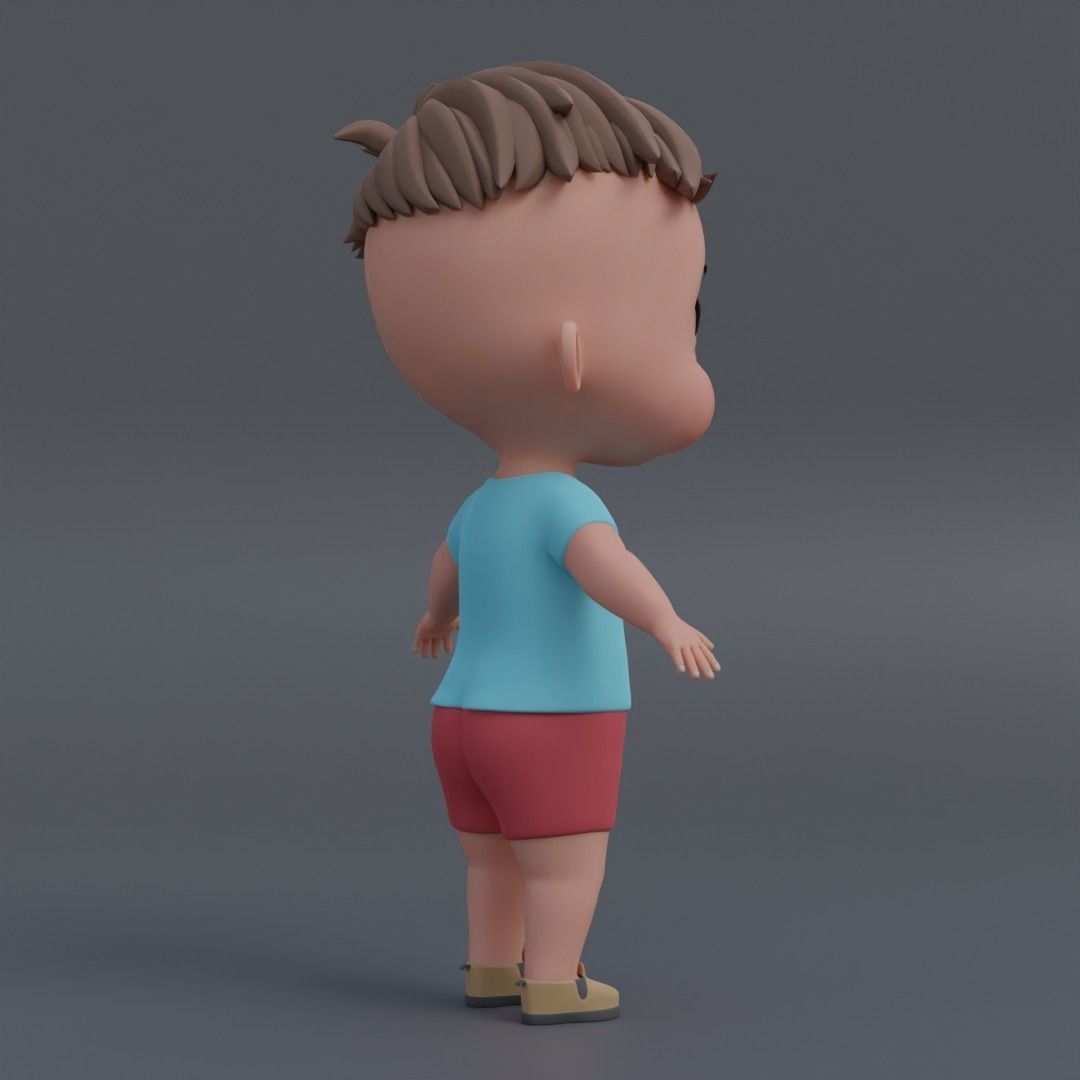 Baby 3d model cartoon boy Low-poly 3D model_8