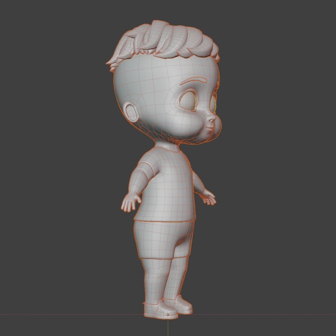 Baby 3d model cartoon boy Low-poly 3D model_22