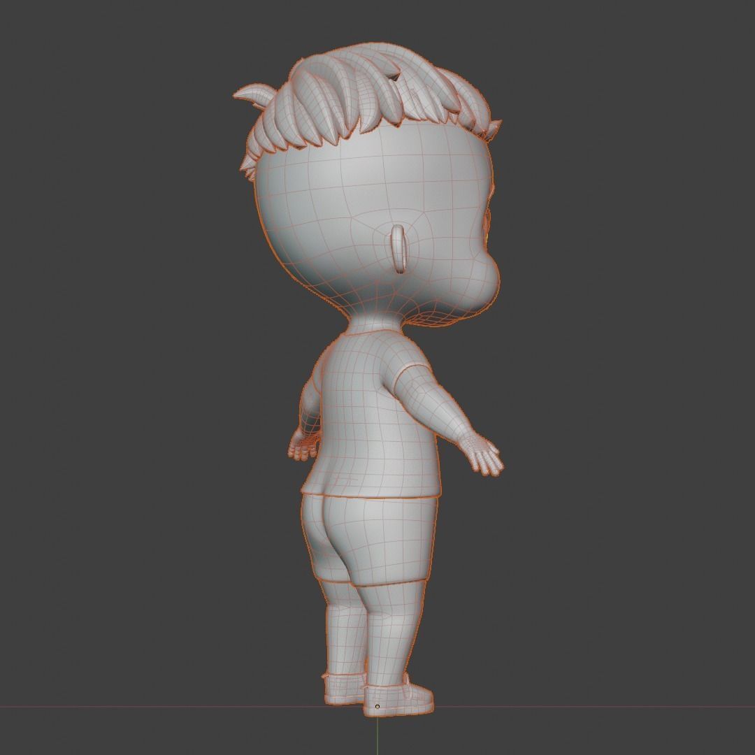 Baby 3d model cartoon boy Low-poly 3D model_20