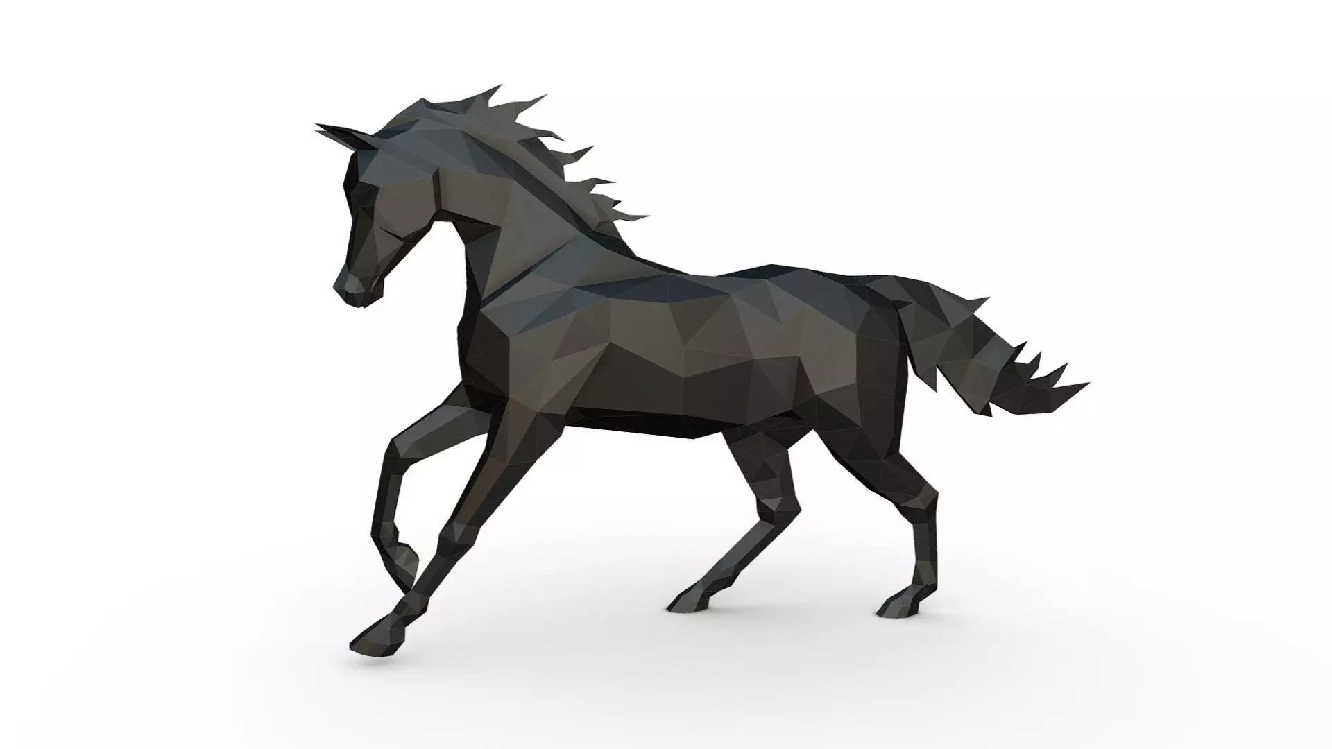 horse figure low poly 3D print model