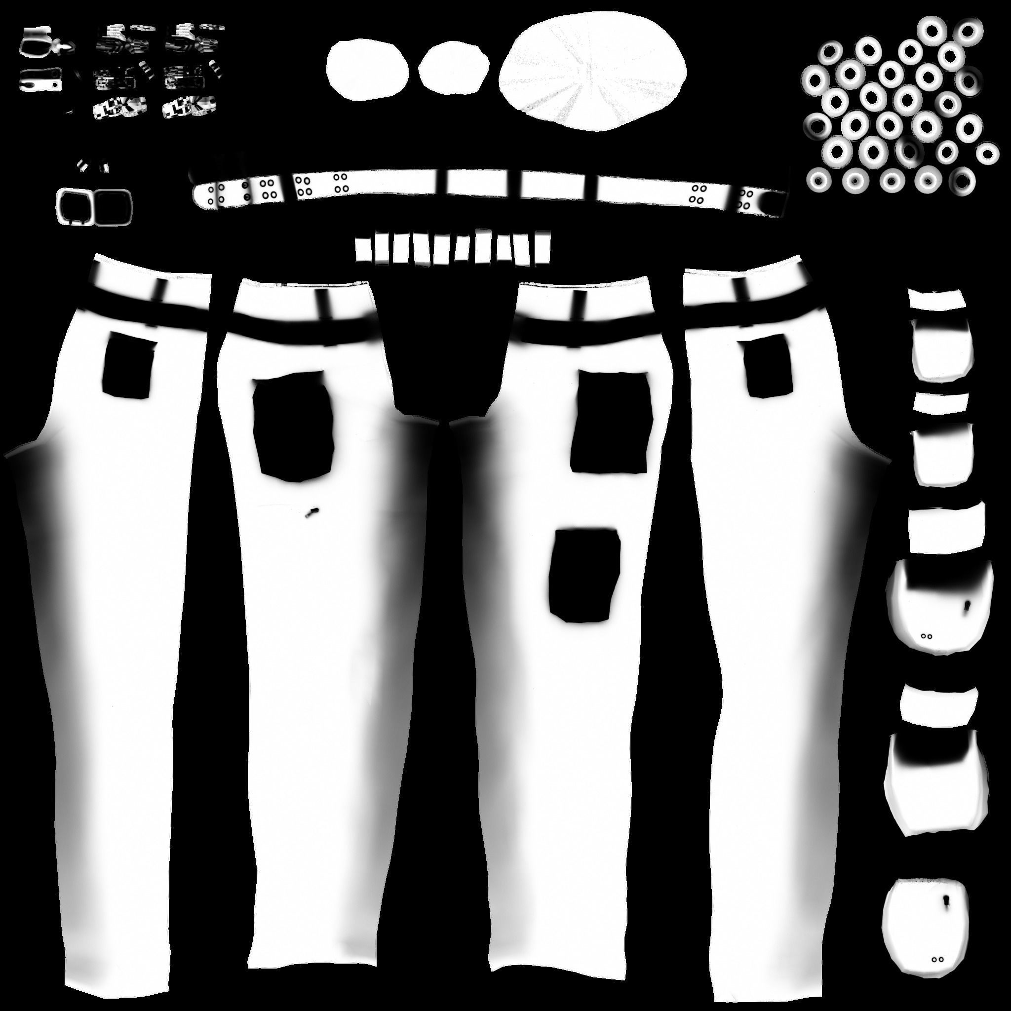 Cargo Pants Low-poly 3D model_13