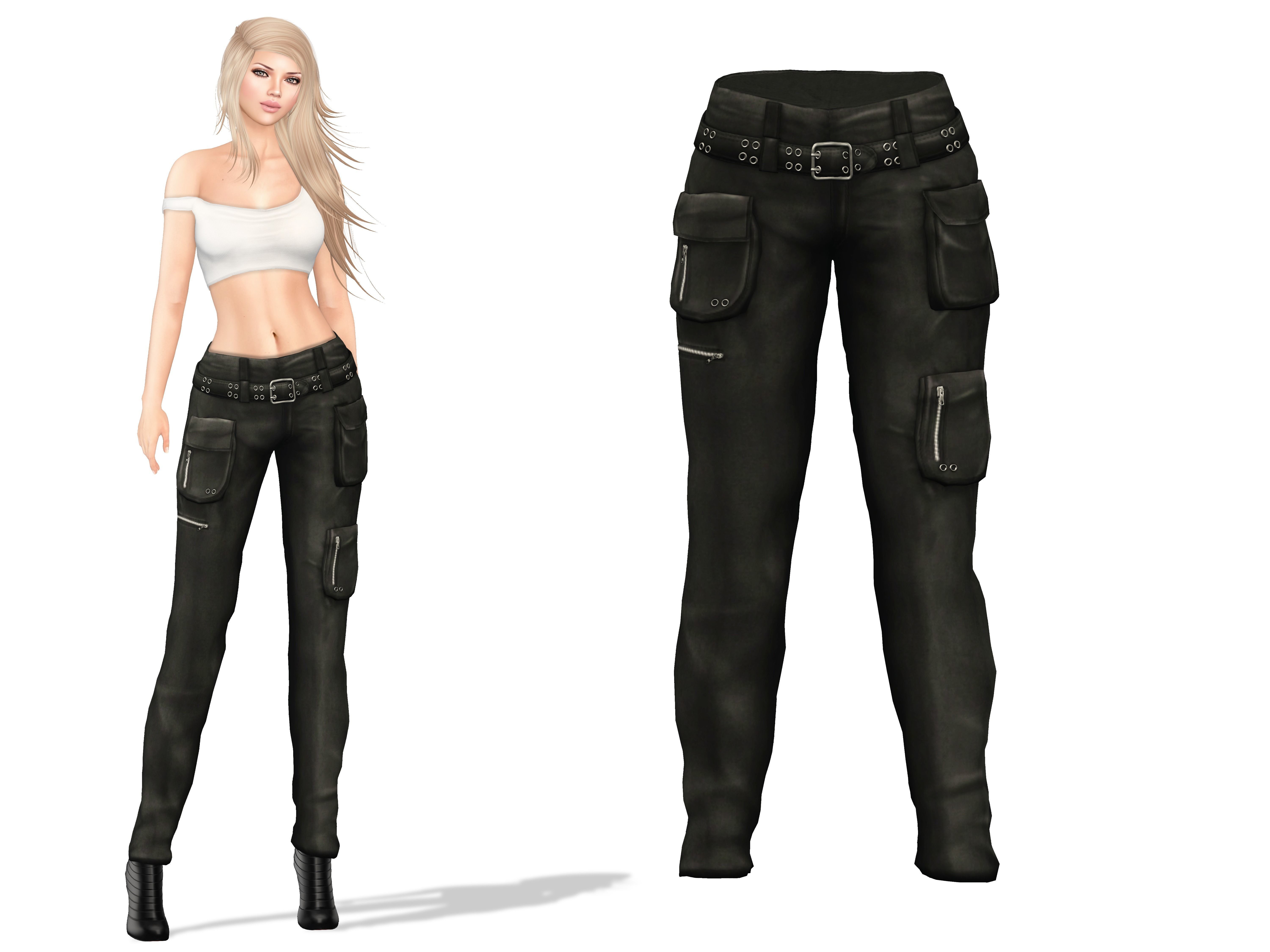 Cargo Pants Low-poly 3D model_2