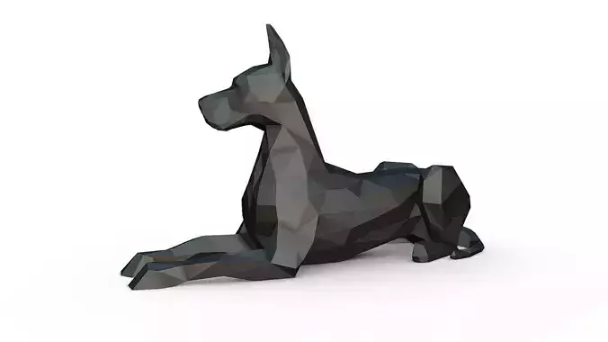 great dane figure low poly