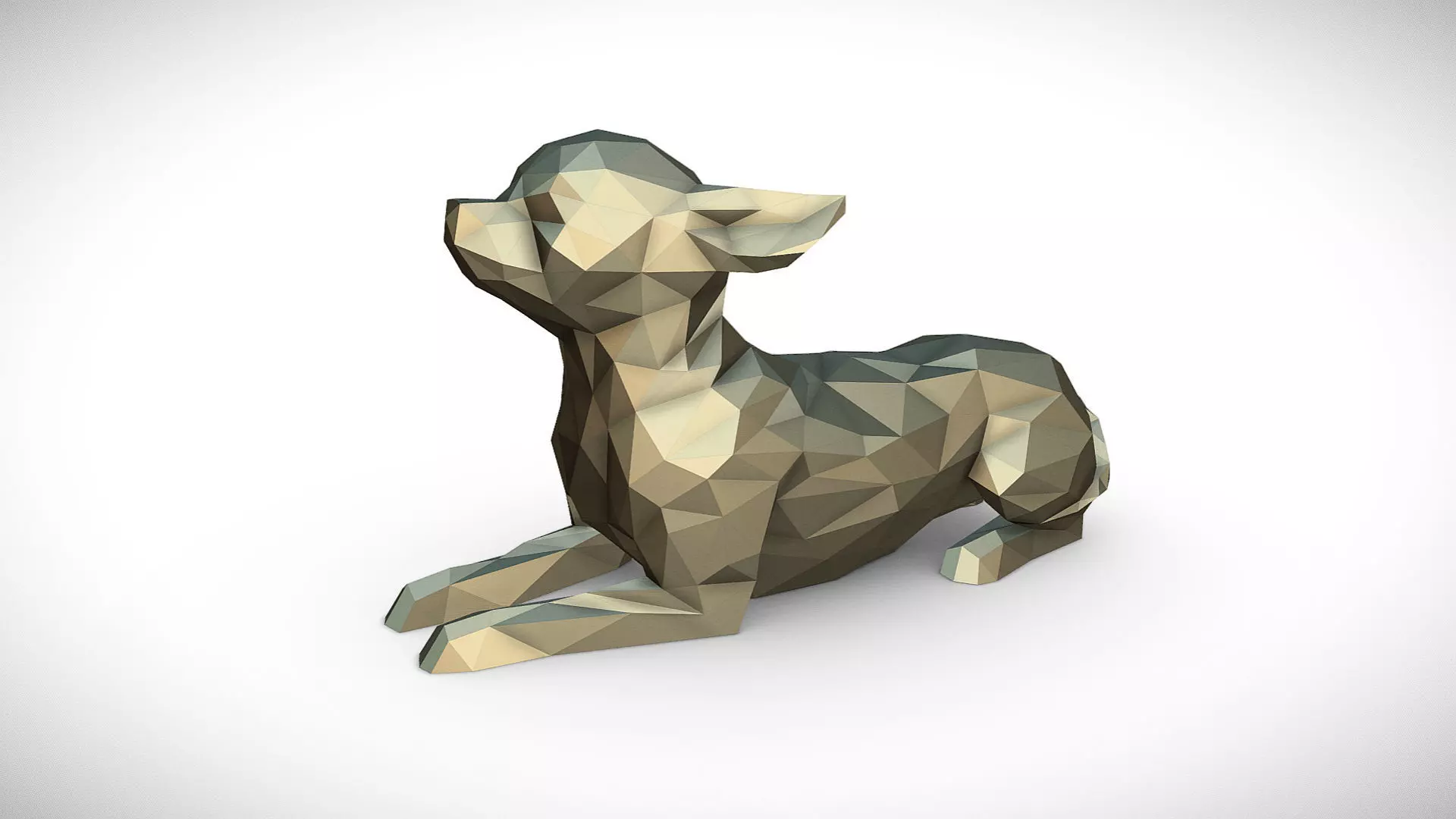 Chihuahua figure low poly 3D print model_0