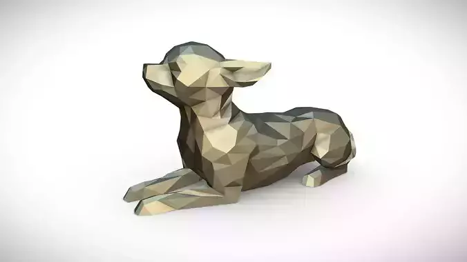 Chihuahua figure low poly