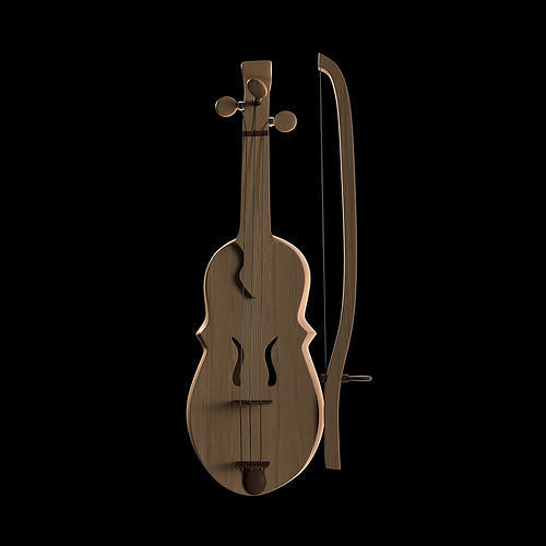 Rabel wooden violin 3D model