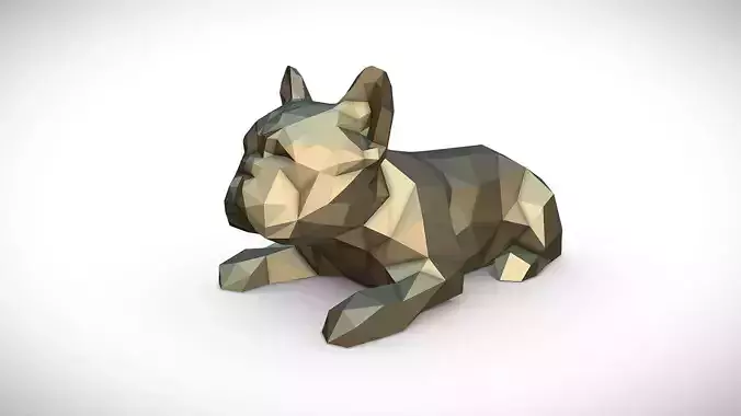 french bulldog low poly