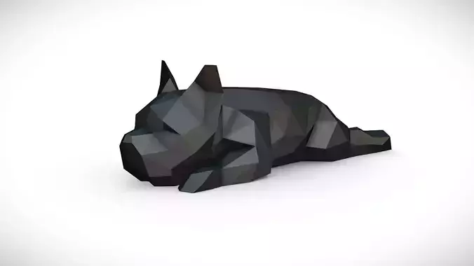 french bulldog  low poly