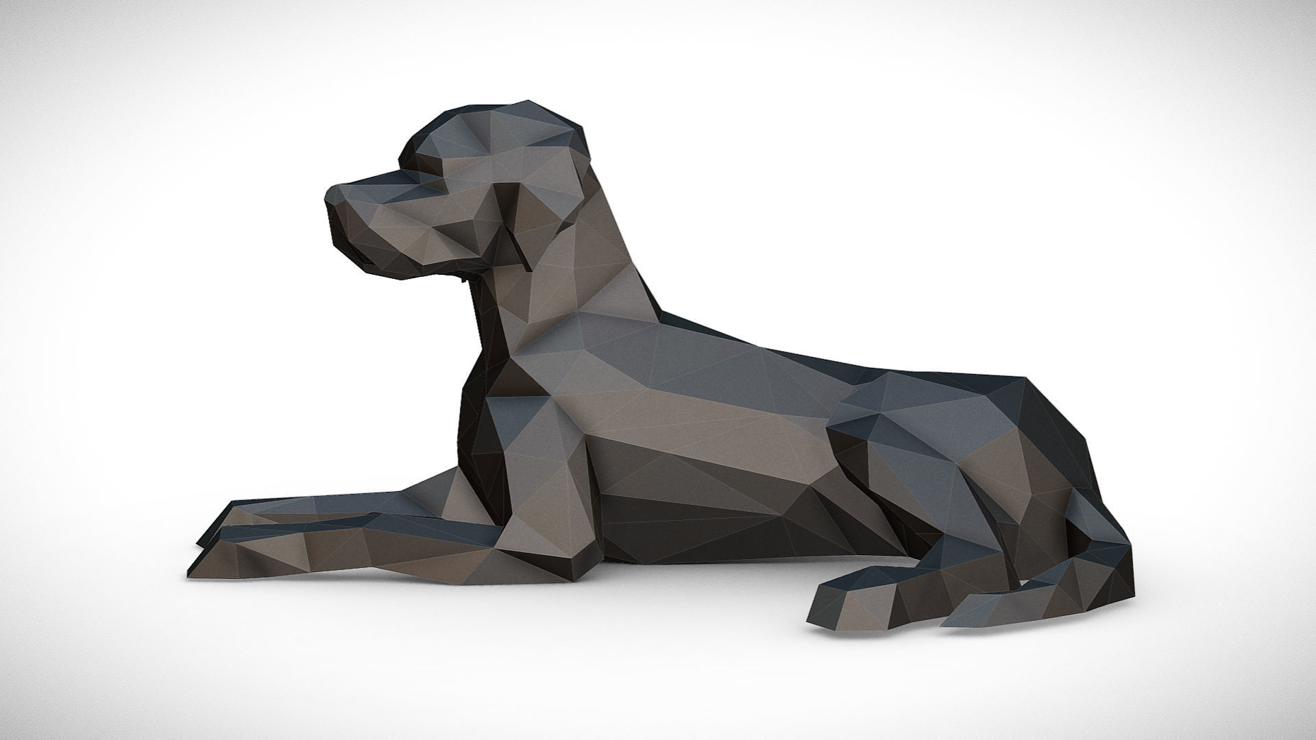 German Shorthaired Pointer low poly 3D print model_1