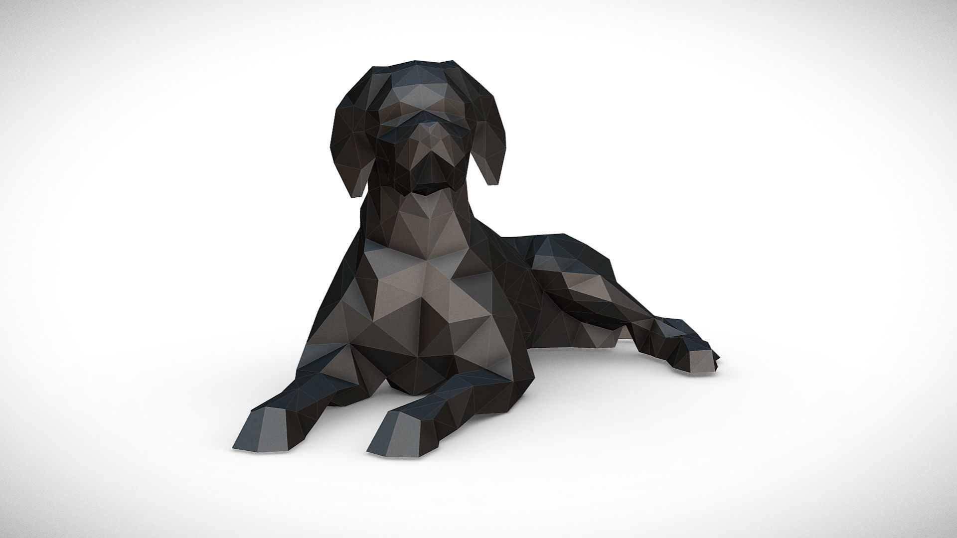 German Shorthaired Pointer low poly 3D print model_6