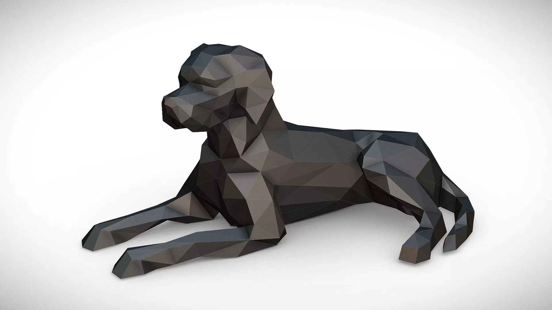 German Shorthaired Pointer low poly 3D print model_0