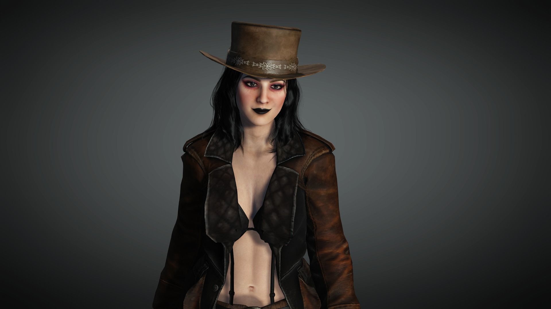 AAA Steampunk Female Character 01 Low-poly 3D model_2