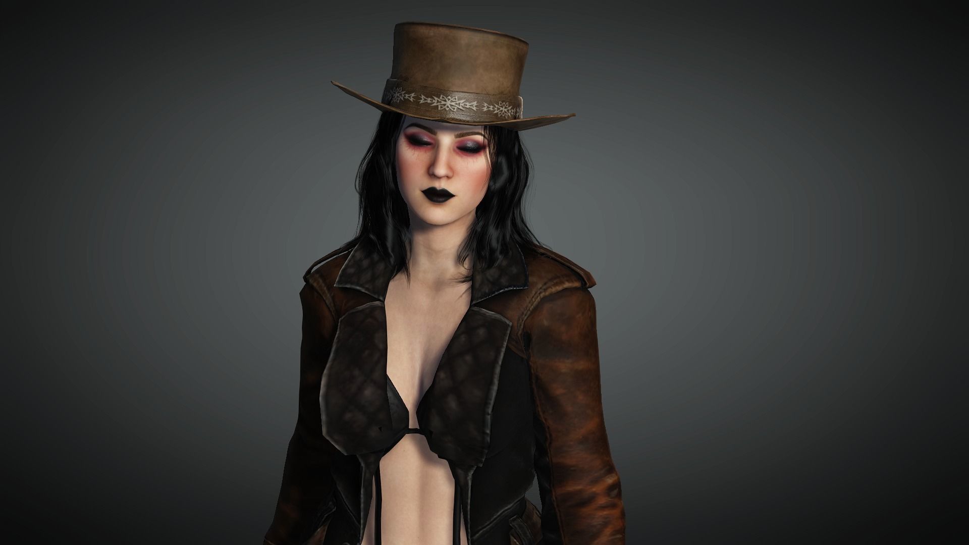 AAA Steampunk Female Character 01 Low-poly 3D model_20