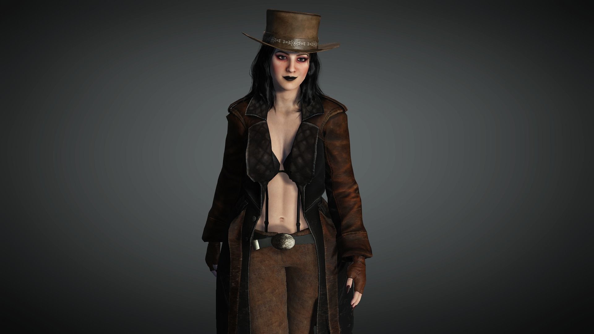 AAA Steampunk Female Character 01 Low-poly 3D model_1