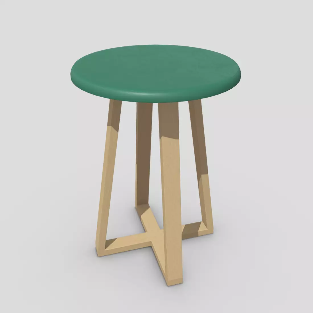 Stool 8 side table with top and wooden legs Low-poly 3D model_0