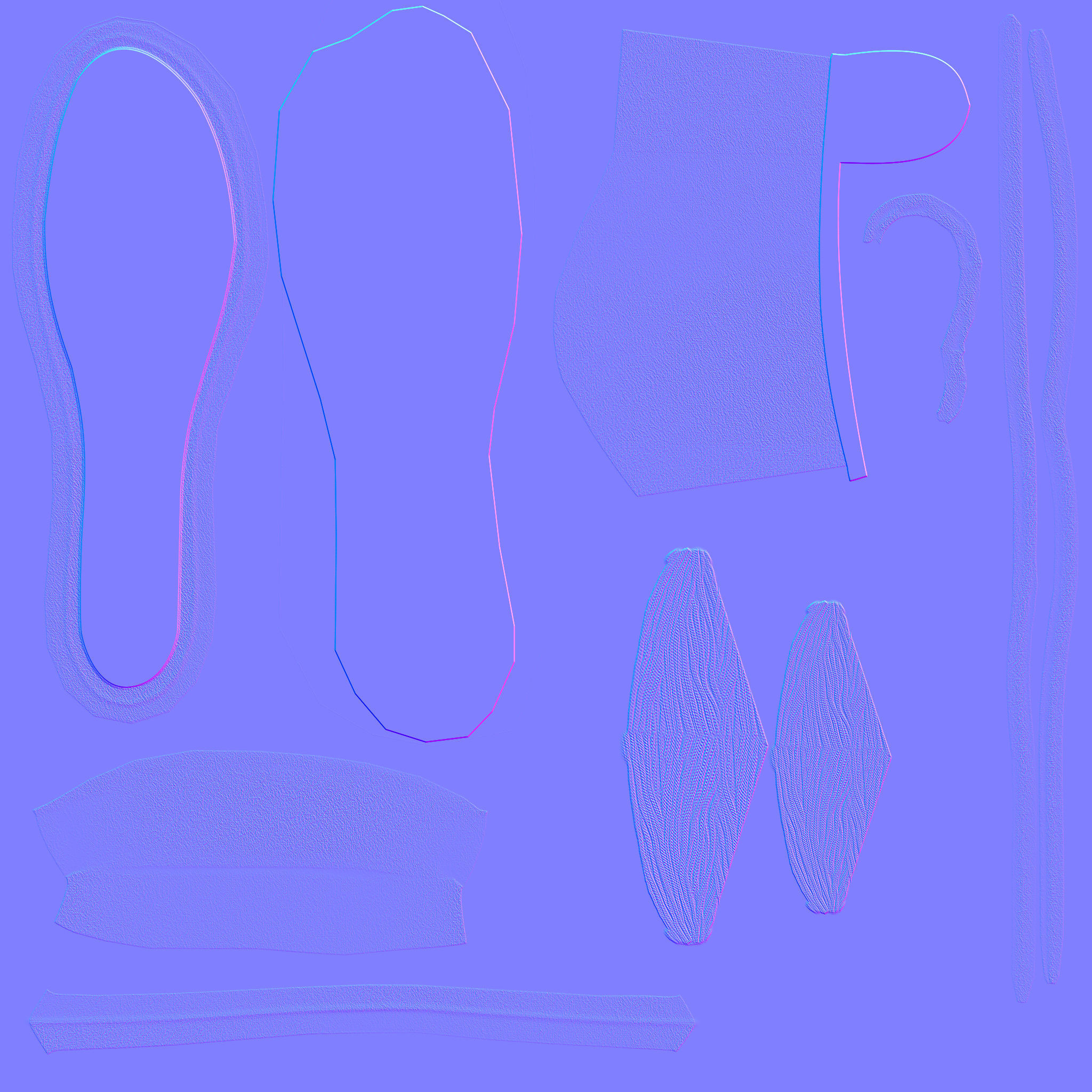 Female Black Suede Heels Low-poly 3D model_6