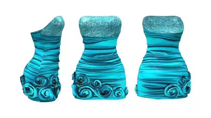 Strapless Prom Dress with Roses