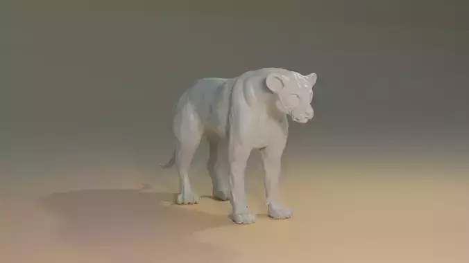 Lion or Lioness - Highpoly Sculpture 3D model in Blender