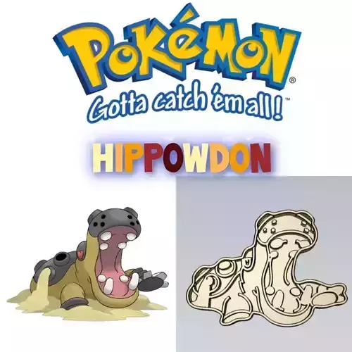 Amazing Pokemon Hippowdon Cookie Cutter Stamp Cake Decorating 