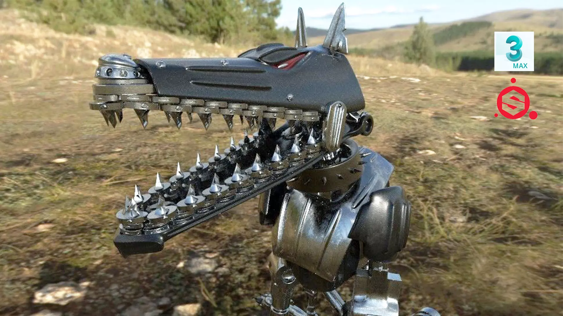 Robot dog PBR 3d Model With Texture Low-poly 3D model