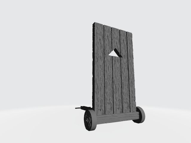Single medieval siege protection 3D print model_2