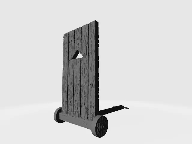 Single medieval siege protection 3D print model_0