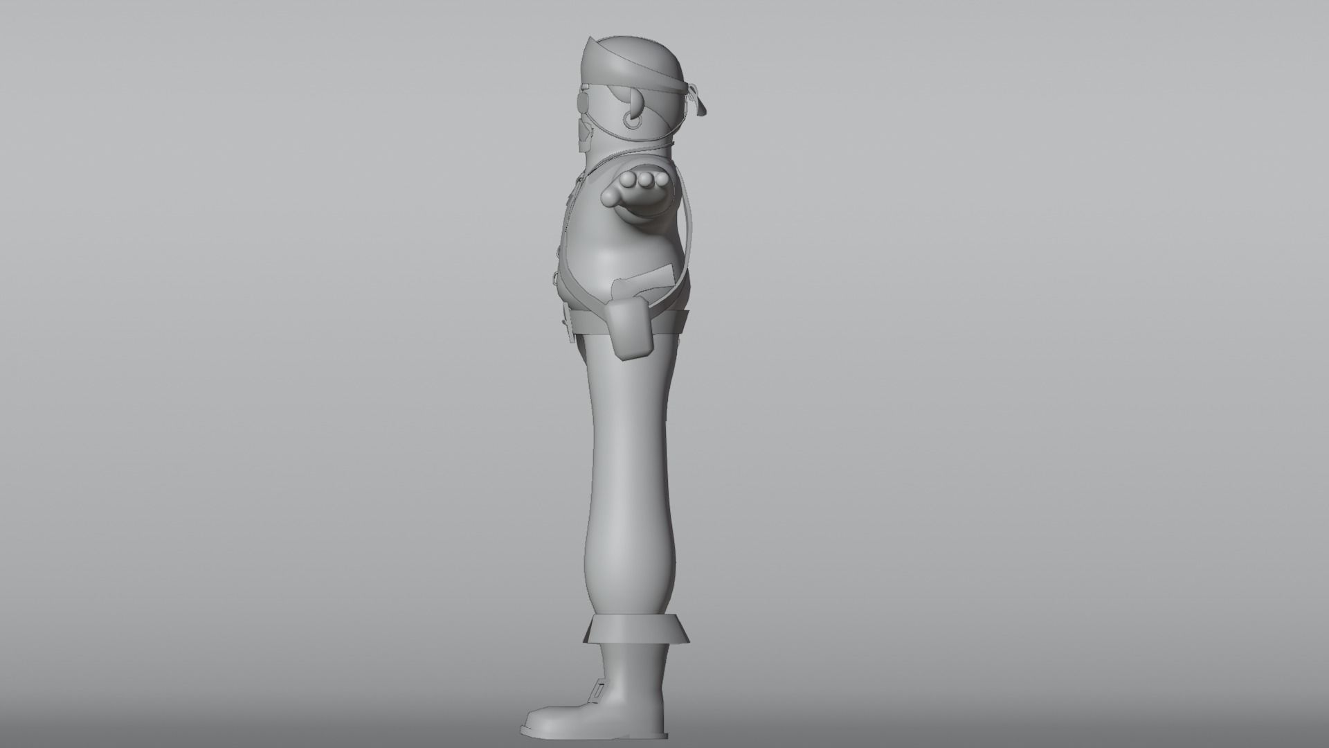 Minimal Pirate 3D Cartoon Character 3D model_21