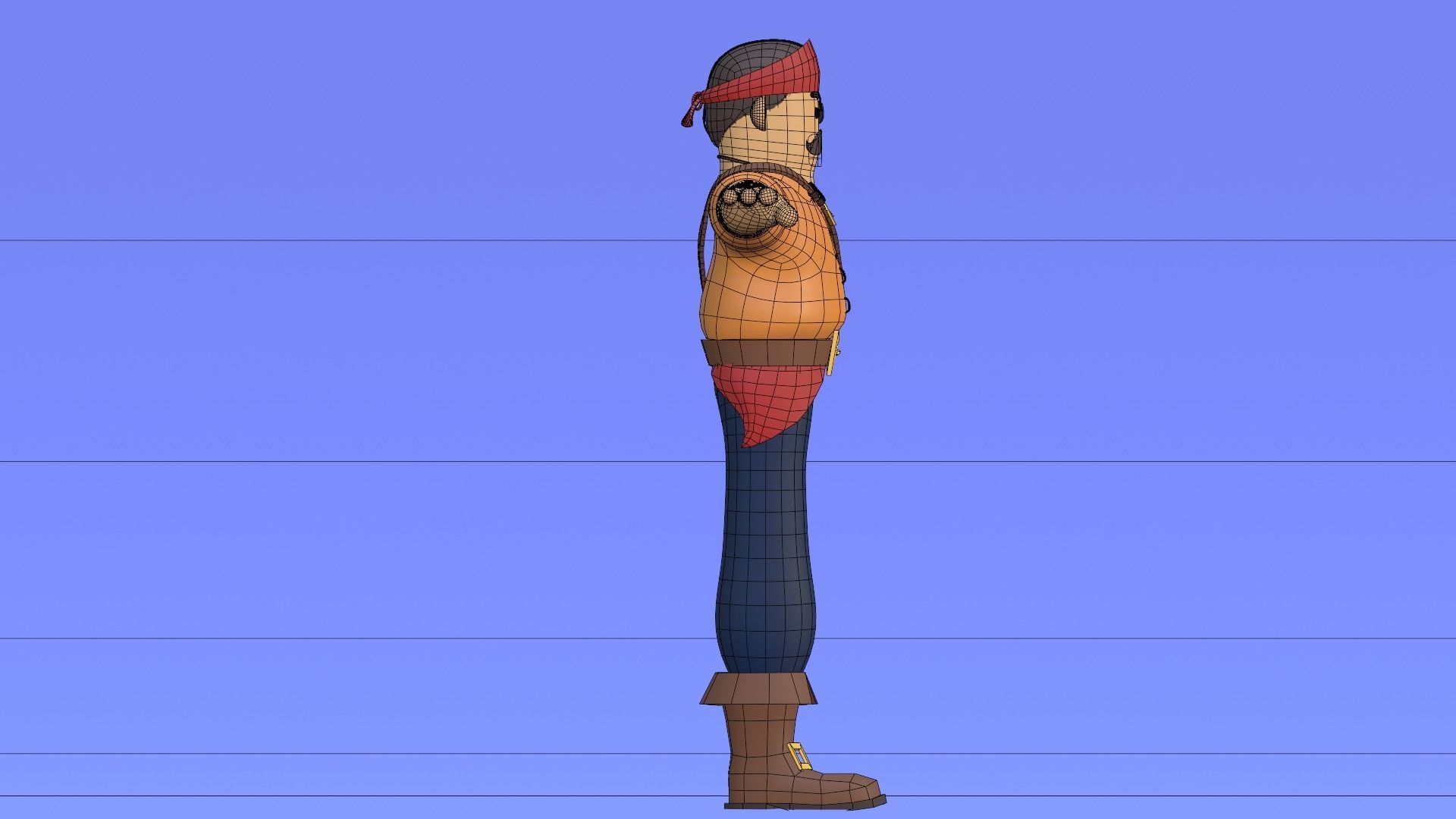 Minimal Pirate 3D Cartoon Character 3D model_27