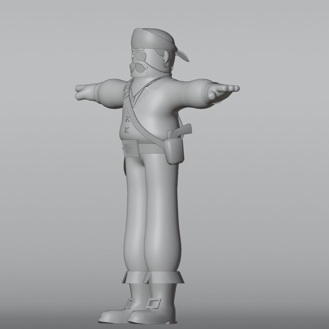 Minimal Pirate 3D Cartoon Character 3D model_35
