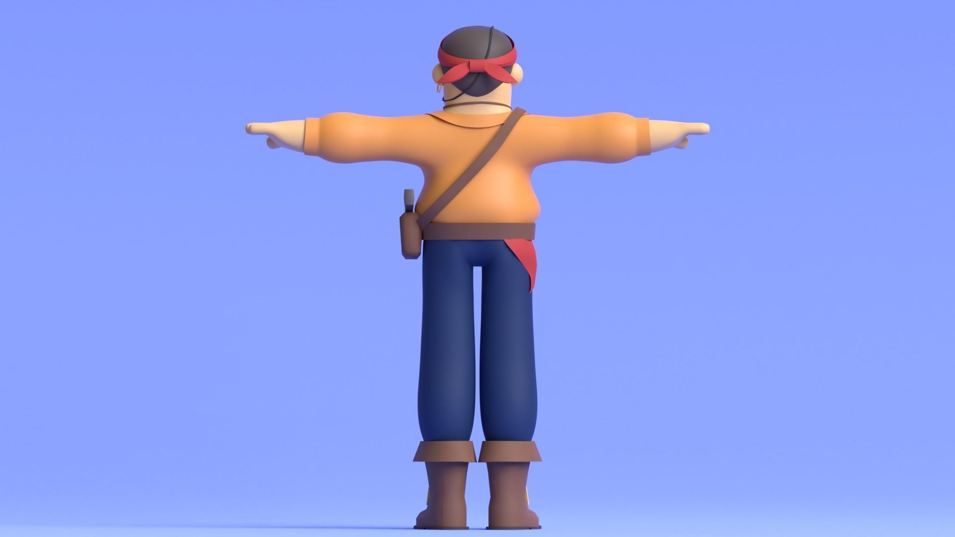 Minimal Pirate 3D Cartoon Character 3D model_11
