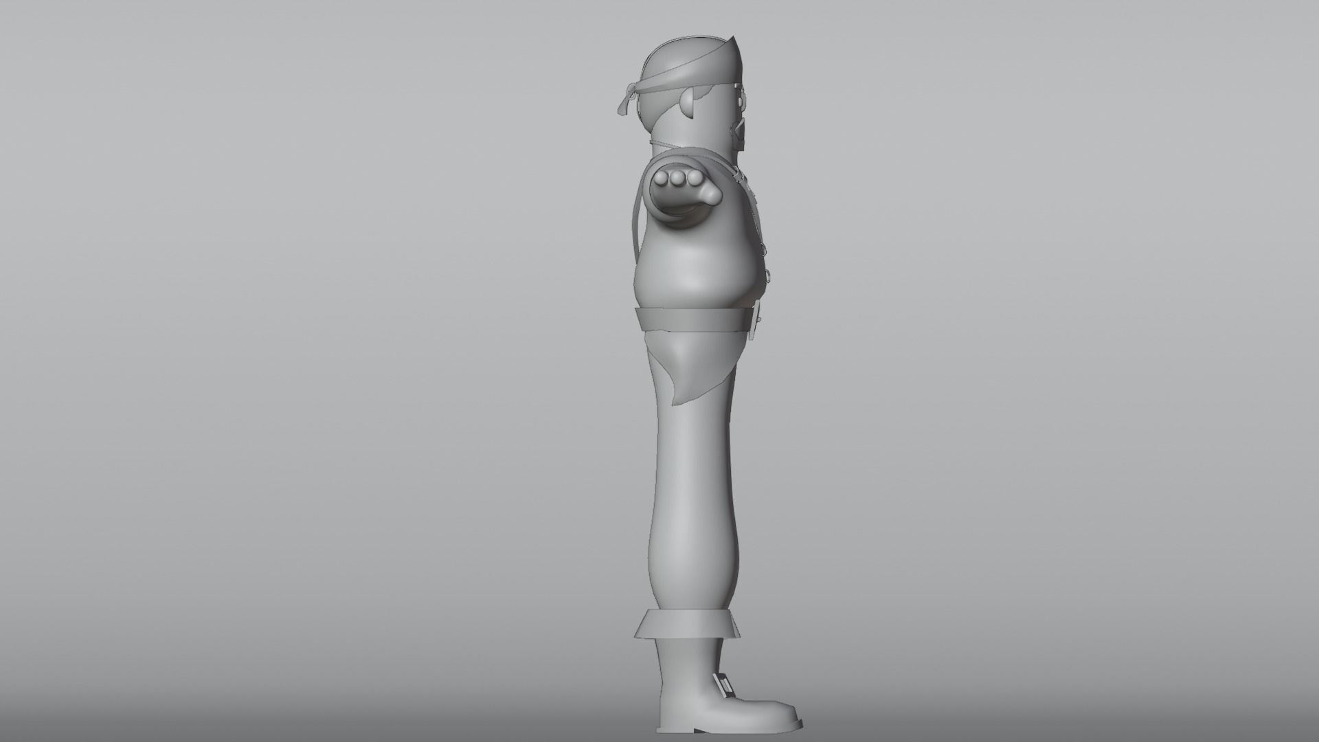 Minimal Pirate 3D Cartoon Character 3D model_19