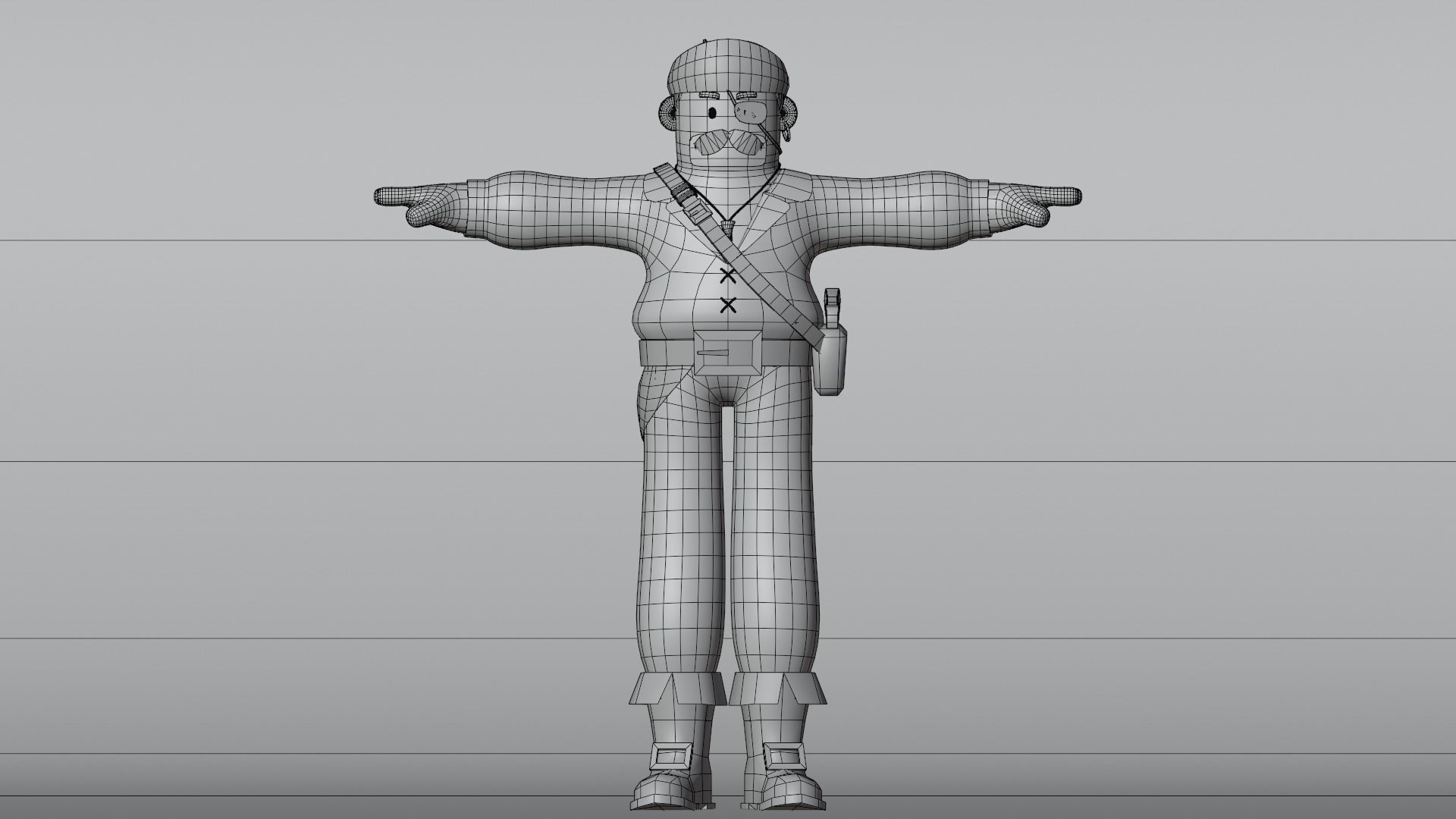 Minimal Pirate 3D Cartoon Character 3D model_22