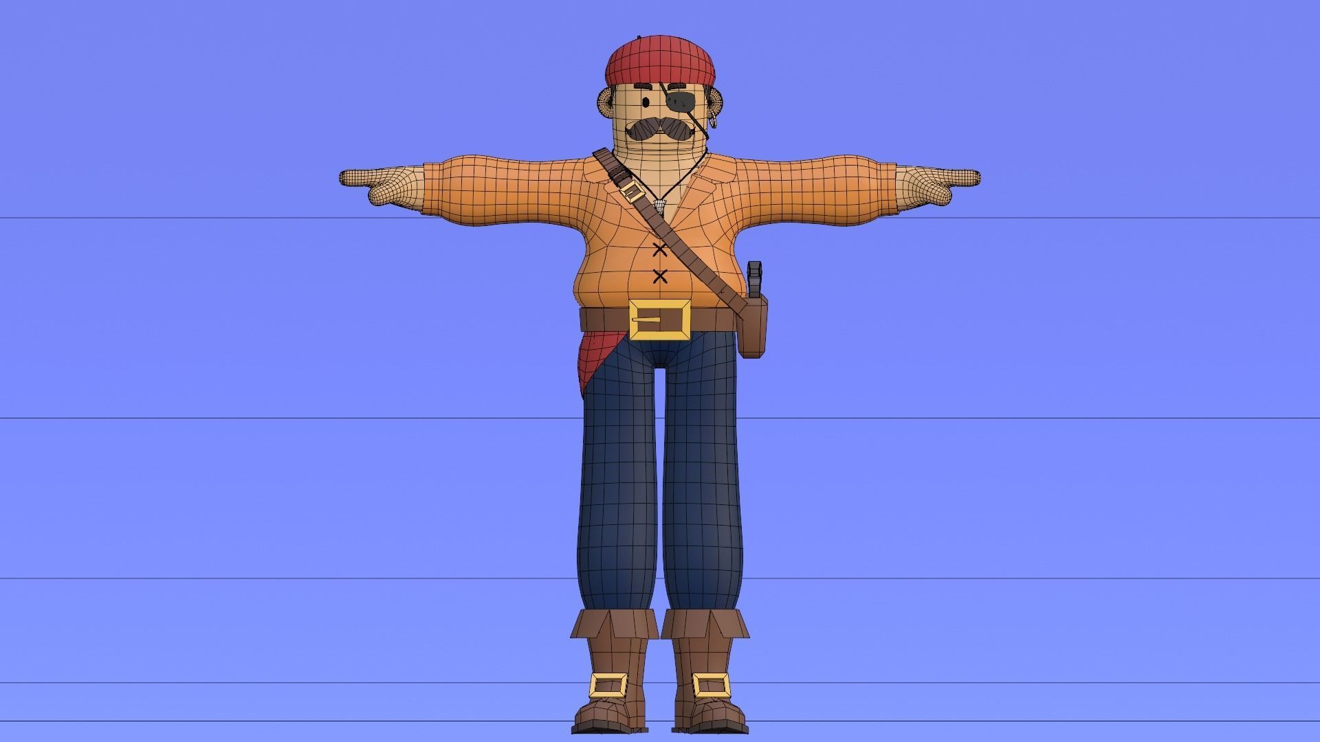 Minimal Pirate 3D Cartoon Character 3D model_26