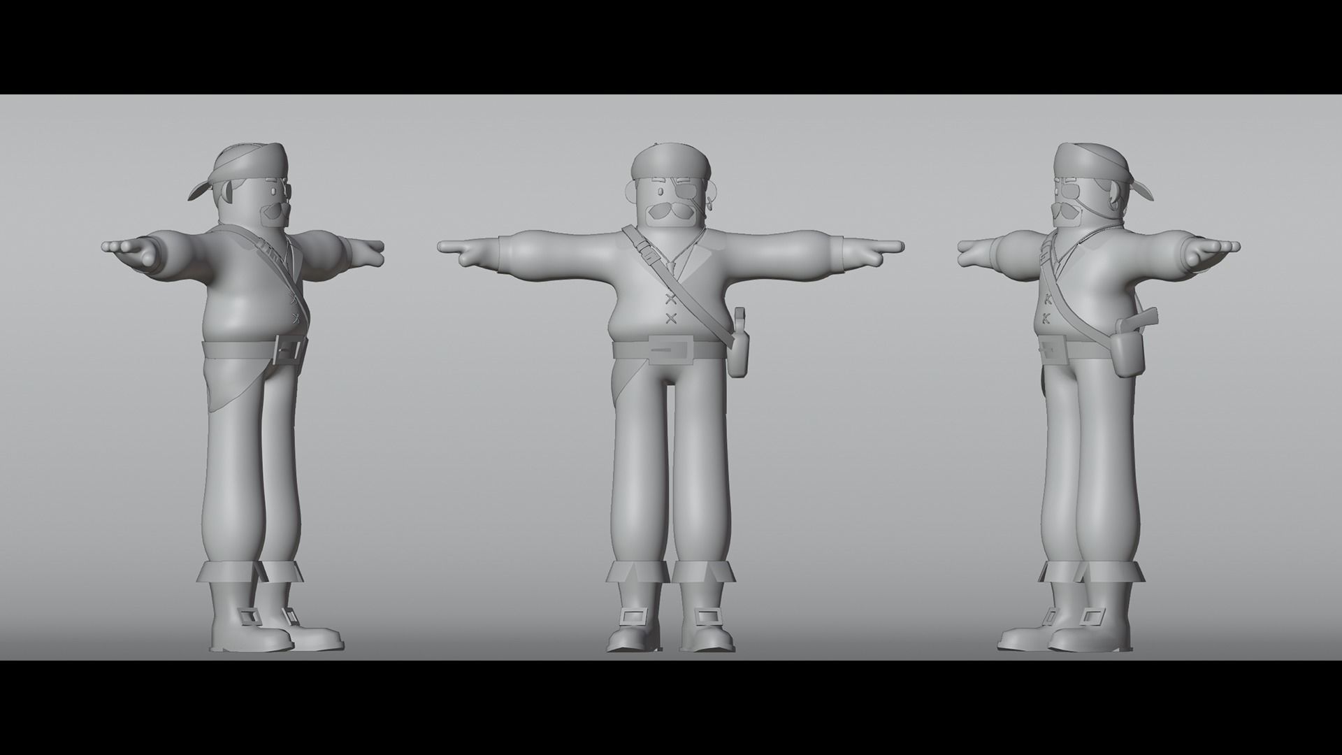 Minimal Pirate 3D Cartoon Character 3D model_8