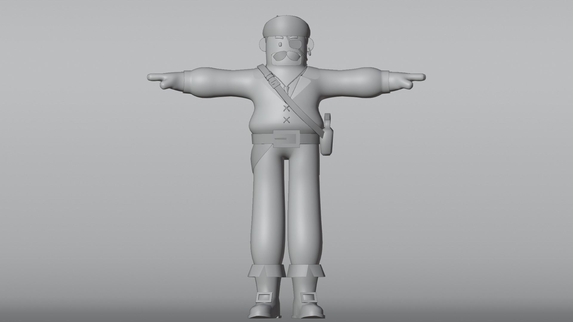 Minimal Pirate 3D Cartoon Character 3D model_18