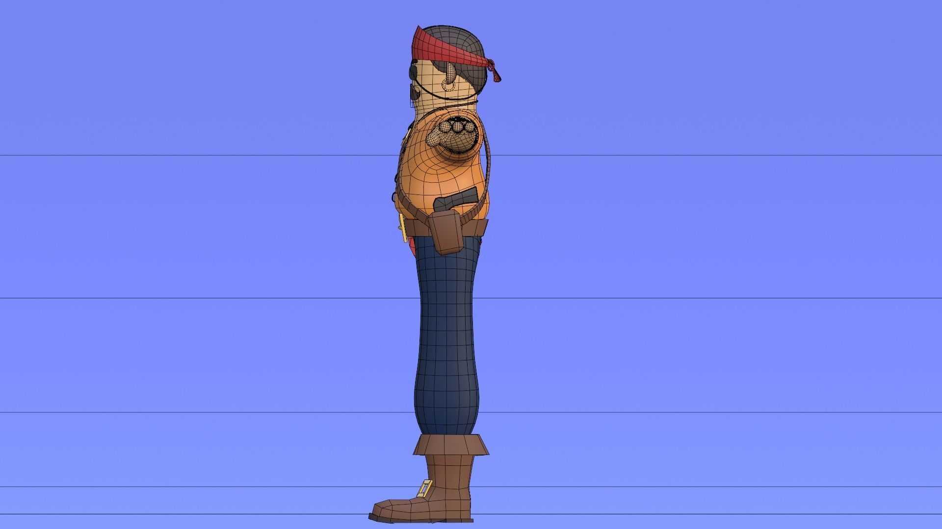 Minimal Pirate 3D Cartoon Character 3D model_29