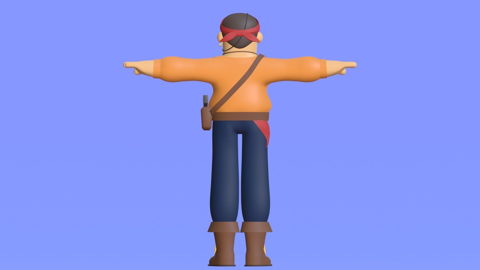 Minimal Pirate 3D Cartoon Character 3D model_15