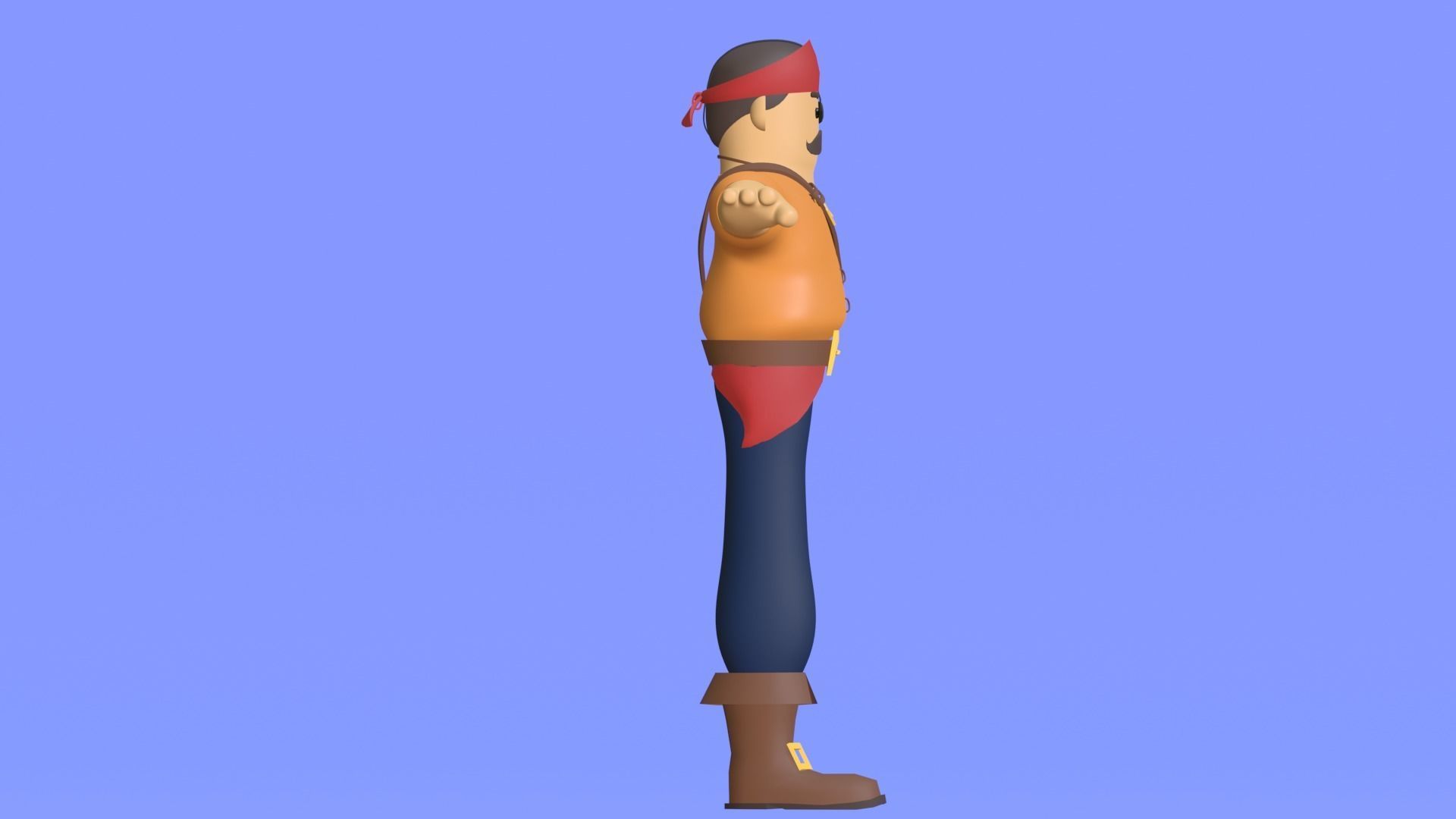 Minimal Pirate 3D Cartoon Character 3D model_14